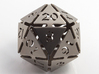 Big die 20 / d20 32mm / dice set 3d printed Stainless steel, blasted