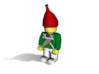5 x Grenadier Hats 3d printed Example figurine wearing the helmet in pWSF colored in red