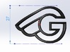 G-bicycle front logo - height 27mm - diameter 42mm 3d printed 