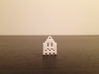 Pac Man Ghost 8-bit Earring 1 (looks down | moving 3d printed NOT this model - White Strong & Flexible Polished