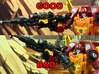 Rifle / Gun adapter for DX9 Carry Rodimus Prime 3d printed Fixes Carry's "carry" problem