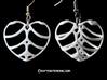 Heart Shaped Rib-Cage Earrings 3d printed 