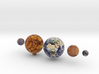 Mercury, Venus, Earth, Moon & Mars to scale 3d printed 