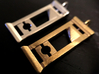 Guillotine Pendant 3d printed Polished Silver and Raw Brass