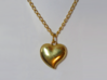 Heart Pendant 3d printed Pendant printed in polished brass and attached to chain