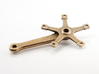 Bicycle Crank Keyring Pendant 3d printed Polished Bronze Steel 