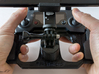 DJI Controller Phone / Tablet Mount Plate Insert 3d printed Inserted into Mavic Pro controller with GoPro tripod mount and Samsung Note 8 attached.