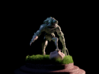 Alien Creature Standing on Rock 3d printed Render of the model