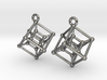 Hypercube Earrings 3d printed 