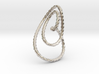 Textured loop pendant necklace 3d printed pendant necklace in rhodium plated brass