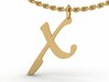 X Classic Script Initial Pendant 3d printed rendering on cable chain