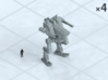 6mm Autocannon Walker (4) 3d printed Shown on 1" grid with 6mm figure (not included) for scale.