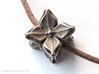 Floral Bead/Charm - Cube 3d printed Untreated Polished Bronzed-Silver Steel