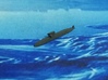 Oyashio-class submarine, 1/1800 3d printed Painted Sample