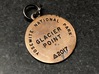 Glacier Point - Yosemite National Park Keychain 3d printed Back side, natural bronze with patina and loops added