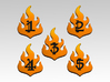 Flame 1-5 Icons x50 3d printed Product is sold unpainted.