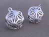 Triakis Icosahedron Earrings 3d printed Example rendering of earrings in Rhodium