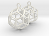 Rhombic Triacontahedron Earrings 3d printed 