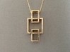 Geometric Pendant - Interlocked Rectangles 3d printed Bronze Geometric Necklace