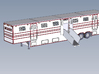 HO 1/87 Horsebox 59' Semi 02 3d printed Note, the double-axle component is not part of the model.