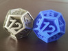 D12 - Plunged Sides 3d printed Steel & Blue Nylon Plastic