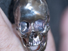 Human Skull Ring - Open Jaw 3d printed Sterling silver with a patina that I applied