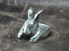 Rabbit Hug Ring 3d printed This material is Polished Silver , Patinated with bleach