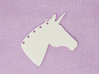 the Unicorn Pendant 3d printed This is what you will receive - a plastic pendant with holes to add your own mane