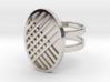 Two Stripe Ring 3d printed Rhodium plated brass 