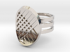 Three Stripe Ring 3d printed Rhodium plated brass 