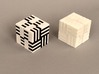 Puzzle Cube, Positive, (white) pieces 3d printed Black and white cube next to an all white cube