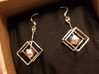 Earrings: Icosahedron in a cube 3d printed 