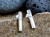 Columnar Basalt Earrings - Geology Jewelry 3d printed Columnar Basalt Earrings in polished silver