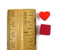 Love Letter -- Tokens of Affection, Set of 13 3d printed Photo of token next to ruler for sizing.