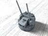 1/96 5.25"/50 (13.4 cm) QF Mark I Guns 1943 x1 3d printed 3D render showing adjustable Barrels