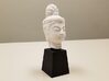 Type 1 Buddha Head (Hollow) 77mm 3d printed Actual printed example in Natural Sandstone (with optional plinth in Black Natural Versatile Plastic)