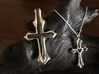 Madrid 2-Part Cross (Outer) 3d printed Silver and  Polished Bronzed Black Steel Inner Cross
