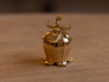 bell flower pendant 3d printed gold plated brass