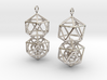 Icosahedron Dodecahedron Earrings 3d printed 