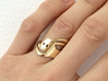 Run Rabbit Ring 3d printed Gold Plated Brass