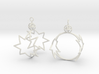 8-point star to circle earrings 3d printed 