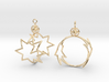 8-point star to circle earrings 3d printed 