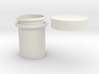 Container - lidded round outside thread 3d printed 