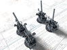 1/192 4"/45 (10.2 cm) QF MKV Guns x4 3d printed 3D render showing adjustable Barrels
