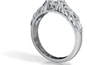 Filigree Engagement Style Solitaire Ring  3d printed 