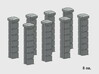 5' Block Wall - 8-Jointed End Columns 3d printed Part # BWJ-017