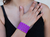 Circles & Squares Cuff (Size L)  3d printed Printed in Purple Strong & Flexible Plastic