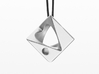 Cube Pendant Type A 3d printed Polished Nickel Steel