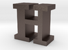 "H" inch size NES style pixel art font block 3d printed 