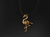 Flamingo Pendant 3d printed Flamingo Pendant in raw brass